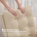 COZONY Fauteuil à bascule moderne aux couleurs Morandi, avec poche latérale, chaise planeur rembourrée en lin, fauteuil à bascule d'appoint de 136 kg pour salon et chambre de bébé