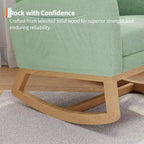COZONY Fauteuil à bascule moderne aux couleurs Morandi, avec poche latérale, chaise planeur rembourrée en lin, fauteuil à bascule d'appoint de 136 kg pour salon et chambre de bébé