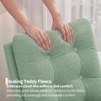 COZONY Fauteuil à bascule moderne aux couleurs Morandi, avec poche latérale, chaise planeur rembourrée en lin, fauteuil à bascule d'appoint de 136 kg pour salon et chambre de bébé