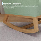 COZONY Fauteuil à bascule moderne aux couleurs Morandi, avec poche latérale, chaise planeur rembourrée en lin, fauteuil à bascule d'appoint de 136 kg pour salon et chambre de bébé