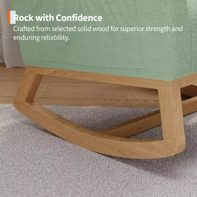 COZONY Fauteuil à bascule moderne aux couleurs Morandi, avec poche latérale, chaise planeur rembourrée en lin, fauteuil à bascule d'appoint de 136 kg pour salon et chambre de bébé