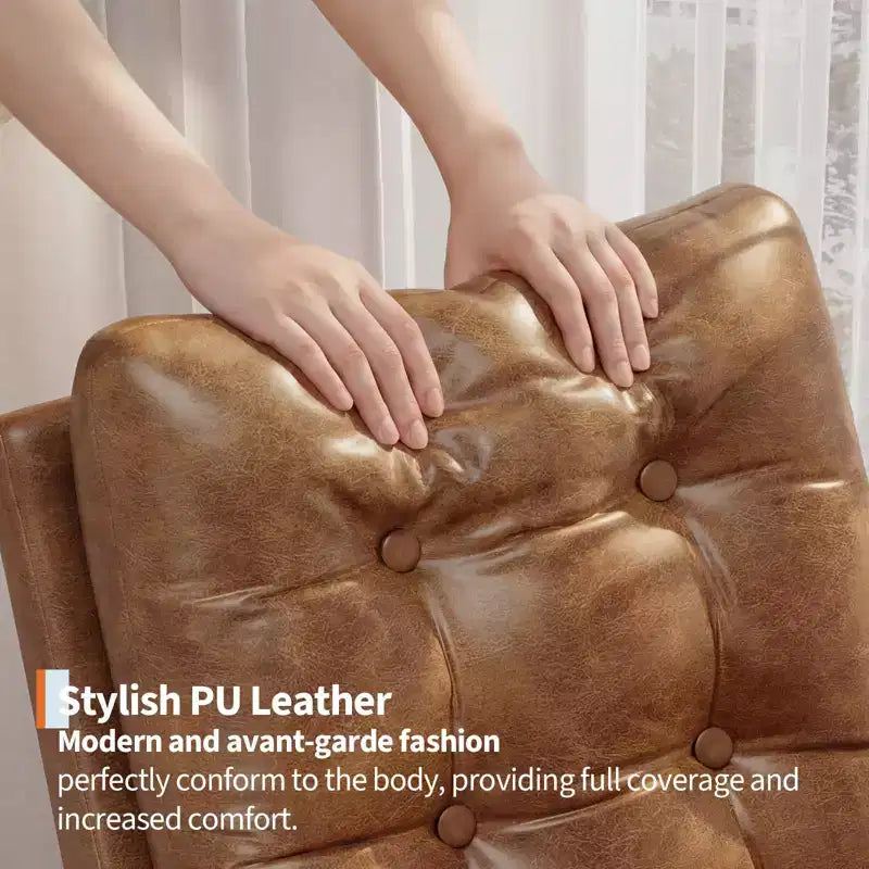 COZONY Fauteuil à bascule moderne aux couleurs Morandi, avec poche latérale, chaise planeur rembourrée en lin, fauteuil à bascule d'appoint de 136 kg pour salon et chambre de bébé