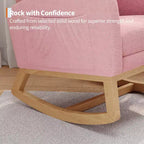 COZONY Fauteuil à bascule moderne aux couleurs Morandi, avec poche latérale, chaise planeur rembourrée en lin, fauteuil à bascule d'appoint de 136 kg pour salon et chambre de bébé
