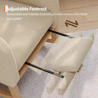 COZONY Fauteuil à bascule moderne aux couleurs Morandi, avec poche latérale, chaise planeur rembourrée en lin, fauteuil à bascule d'appoint de 136 kg pour salon et chambre de bébé