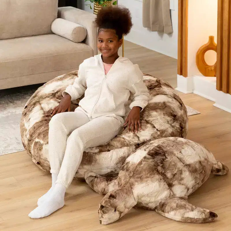 Raven-Symon Shelly la tortue peluche et pouf grand modèle pour enfants Sea Buddy