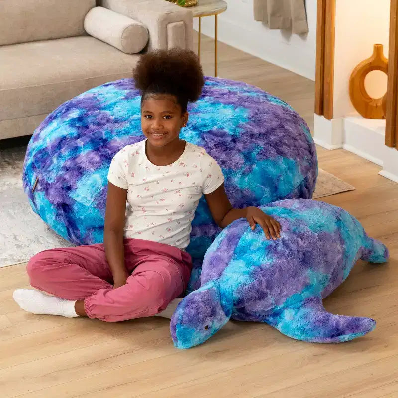Raven-Symon Shelly la tortue peluche et pouf grand modèle pour enfants Sea Buddy