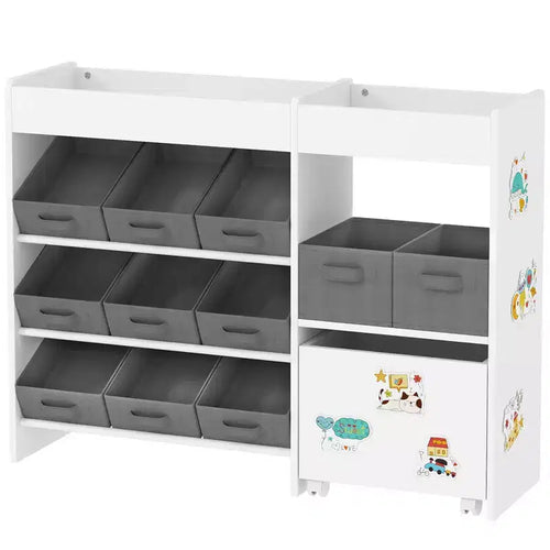 11-Bin Kids Toy Storage Organizer with Cabinet Shelf Playroom Nursery Furniture 31.5H