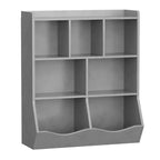 Meuble de rangement pour jouets, lot de 2 étagères à livres pour enfants en bois à 7 casiers avec 3 tiroirs, meuble à jouets à 3 niveaux