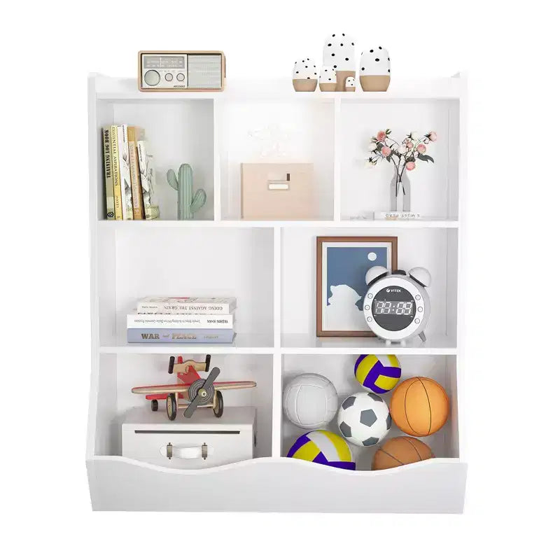 Meuble de rangement pour jouets, lot de 2 étagères à livres pour enfants en bois à 7 casiers avec 3 tiroirs, meuble à jouets à 3 niveaux