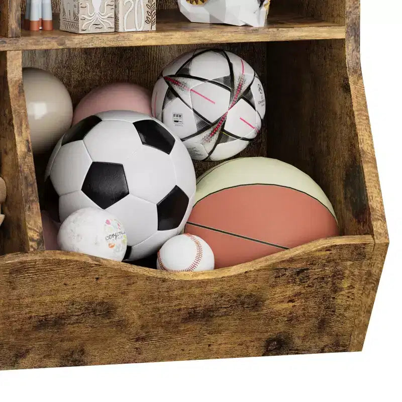Meuble de rangement pour jouets, lot de 2 étagères à livres pour enfants en bois à 7 casiers avec 3 tiroirs, meuble à jouets à 3 niveaux