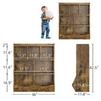 Meuble de rangement pour jouets, lot de 2 étagères à livres pour enfants en bois à 7 casiers avec 3 tiroirs, meuble à jouets à 3 niveaux