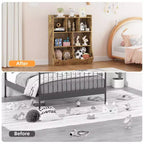 Meuble de rangement pour jouets, lot de 2 étagères à livres pour enfants en bois à 7 casiers avec 3 tiroirs, meuble à jouets à 3 niveaux