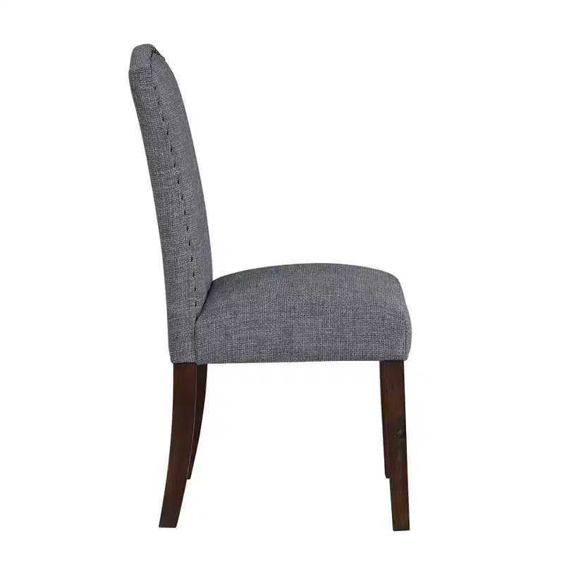 Chaises de salle à manger GDFStudio Bennett au design classique moderne, avec assise et dossier en tissu texturé et clous décoratifs (Lot de 2)