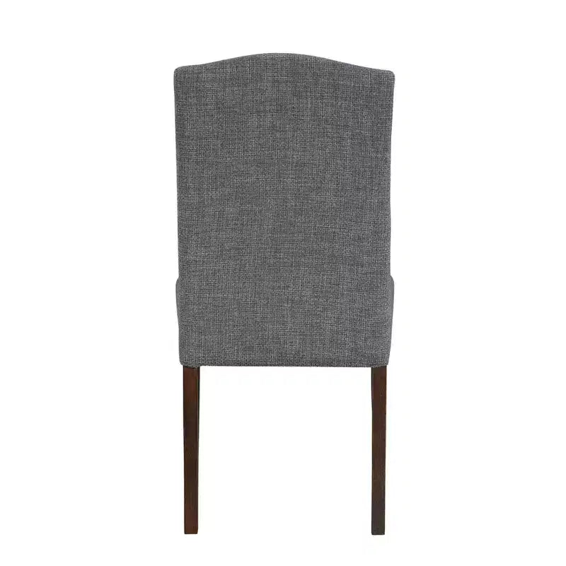 Chaises de salle à manger GDFStudio Bennett au design classique moderne, avec assise et dossier en tissu texturé et clous décoratifs (Lot de 2)