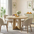 Table à manger ronde de 47 pouces pour 4 à 6 personnes - Table de cuisine circulaire pour salon, cuisine, appartement
