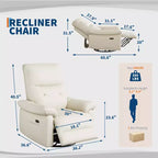Fauteuil inclinable, planeur berçant pivotant à 270°, tissu d'ameublement et dossier capitonné, chaise ergonomique pour chambre d'enfant ou salon