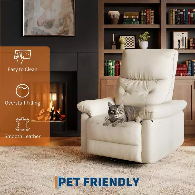Fauteuil inclinable, planeur berçant pivotant à 270°, tissu d'ameublement et dossier capitonné, chaise ergonomique pour chambre d'enfant ou salon