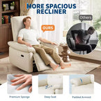 Fauteuil inclinable, planeur berçant pivotant à 270°, tissu d'ameublement et dossier capitonné, chaise ergonomique pour chambre d'enfant ou salon