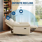 Fauteuil inclinable, planeur berçant pivotant à 270°, tissu d'ameublement et dossier capitonné, chaise ergonomique pour chambre d'enfant ou salon