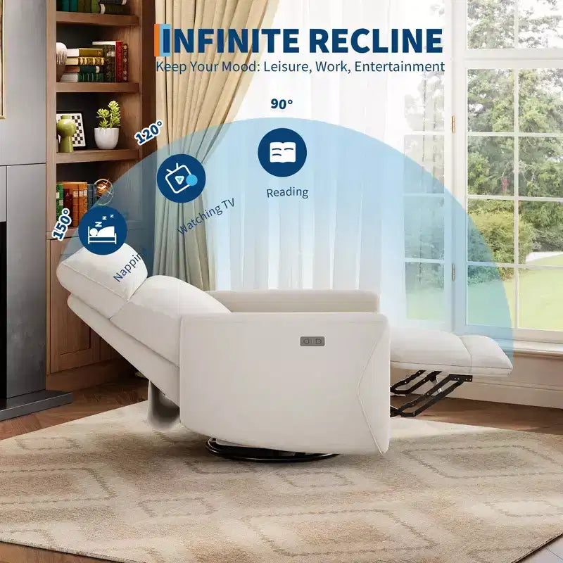 Fauteuil inclinable, pivotant et à bascule, canapé simple en tissu rembourré, fauteuil simple ergonomique à dossier haut, pour salon, chambre à coucher
