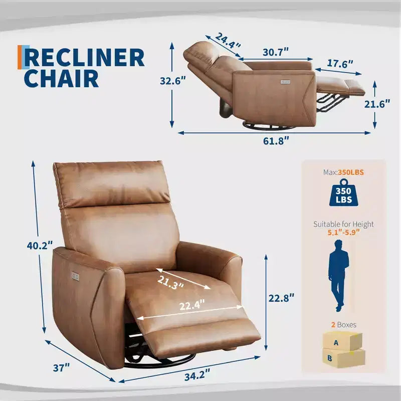 Fauteuil inclinable, pivotant et à bascule, canapé simple en tissu rembourré, fauteuil simple ergonomique à dossier haut, pour salon, chambre à coucher