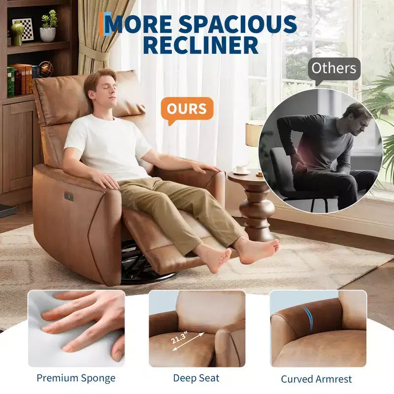 Fauteuil inclinable, pivotant et à bascule, canapé simple en tissu rembourré, fauteuil simple ergonomique à dossier haut, pour salon, chambre à coucher