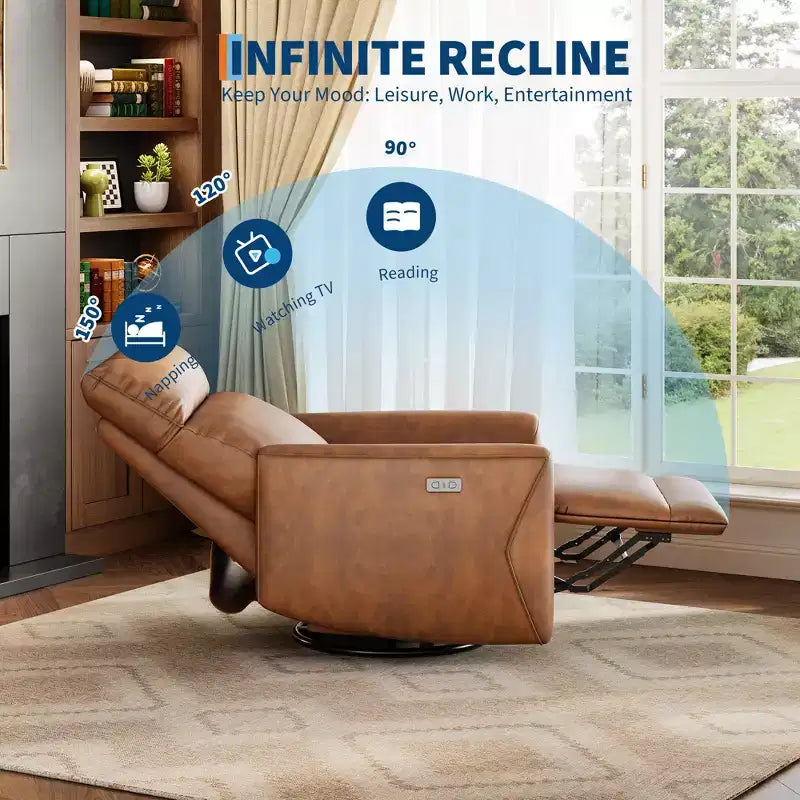 Fauteuil inclinable, pivotant et à bascule, canapé simple en tissu rembourré, fauteuil simple ergonomique à dossier haut, pour salon, chambre à coucher