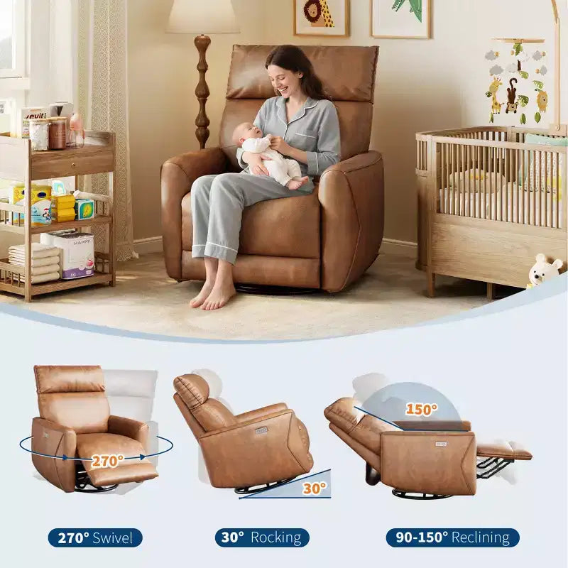 Fauteuil inclinable, pivotant et à bascule, canapé simple en tissu rembourré, fauteuil simple ergonomique à dossier haut, pour salon, chambre à coucher