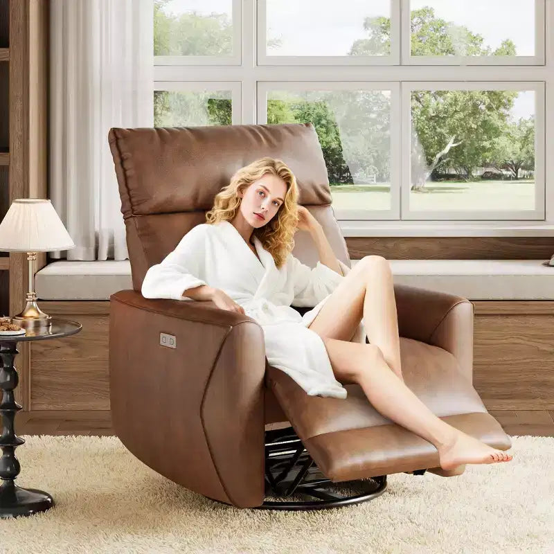 Fauteuil inclinable, pivotant et à bascule, canapé simple en tissu rembourré, fauteuil simple ergonomique à dossier haut, pour salon, chambre à coucher