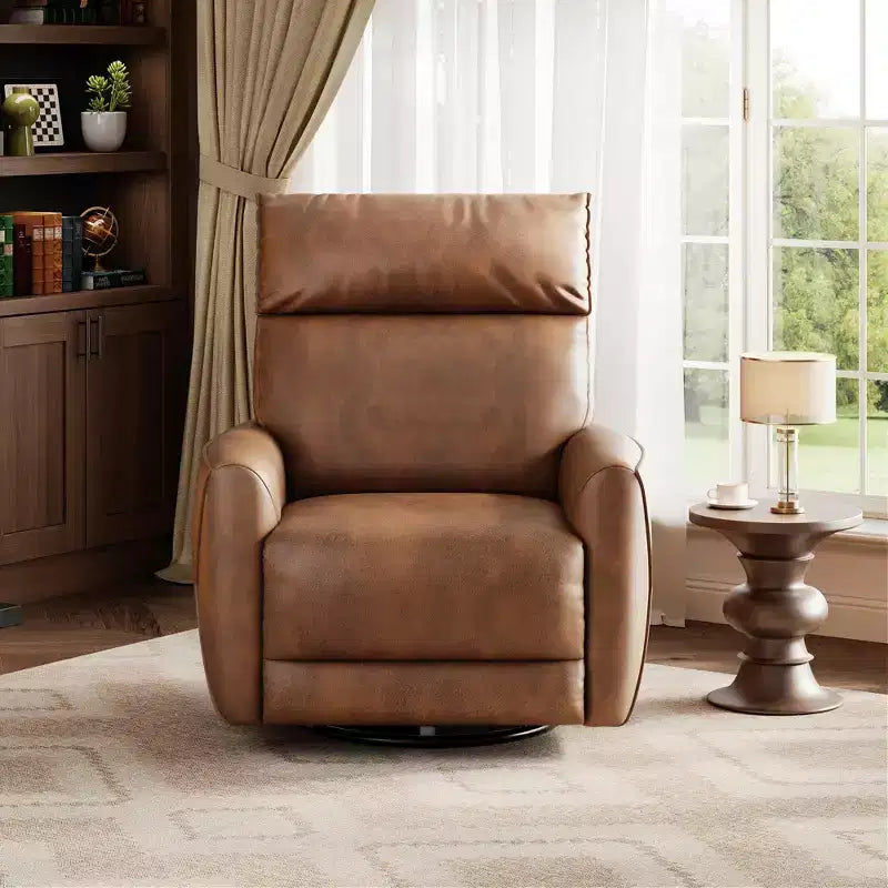Recliner Swivel Rocker Chair, Upholstered Fabric Single Sofa, Ergonomic High Back Single Sofa Seat, for Living Room, Bedroom