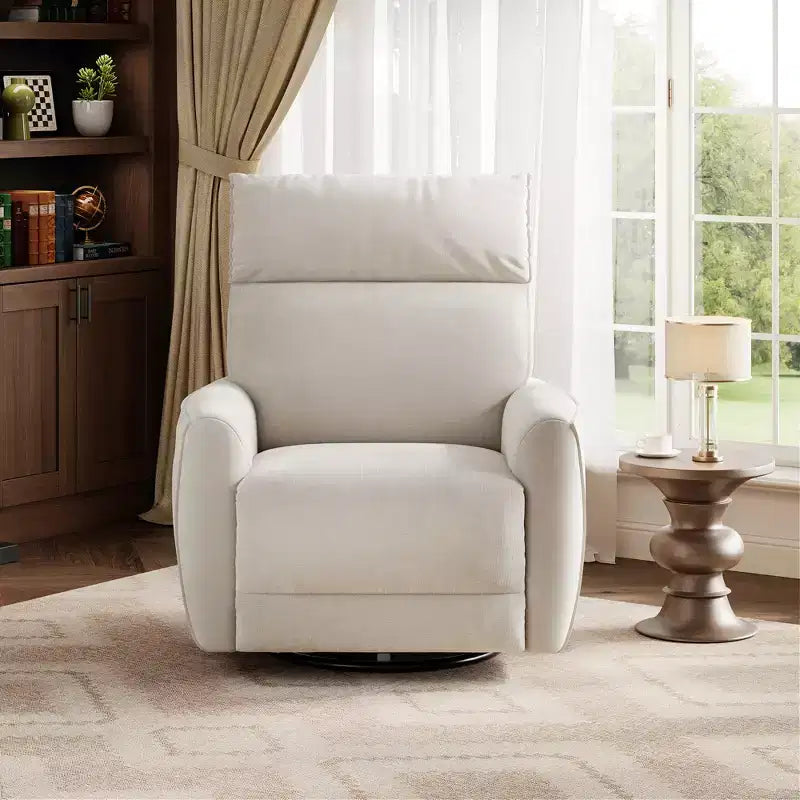Fauteuil inclinable, pivotant et à bascule, canapé simple en tissu rembourré, fauteuil simple ergonomique à dossier haut, pour salon, chambre à coucher