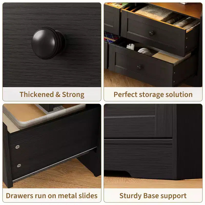 Commode, chiffonnier 6 tiroirs de 160 cm avec lumières RVB et prise de courant, meuble TV en bois avec étagères ouvertes