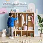 Portemanteau-casier pour salle de classe, organisateur de rangement à 4 sections avec 8 crochets, pour la maison, l'école, la crèche, la maternelle