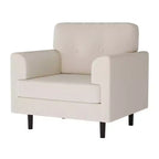 Fauteuil d'appoint avec accoudoirs larges de 38 po, chaise de lecture et de salon rembourrée en lin, mousse haute densité, pour salon, chambre à coucher, bureau