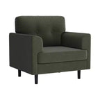 Fauteuil d'appoint avec accoudoirs larges de 38 po, chaise de lecture et de salon rembourrée en lin, mousse haute densité, pour salon, chambre à coucher, bureau