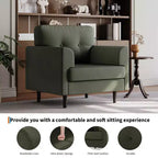 Fauteuil d'appoint avec accoudoirs larges de 38 po, chaise de lecture et de salon rembourrée en lin, mousse haute densité, pour salon, chambre à coucher, bureau