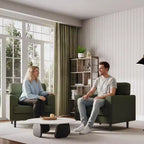 Fauteuil d'appoint avec accoudoirs larges de 38 po, chaise de lecture et de salon rembourrée en lin, mousse haute densité, pour salon, chambre à coucher, bureau