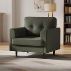 Fauteuil d'appoint avec accoudoirs larges de 38 po, chaise de lecture et de salon rembourrée en lin, mousse haute densité, pour salon, chambre à coucher, bureau