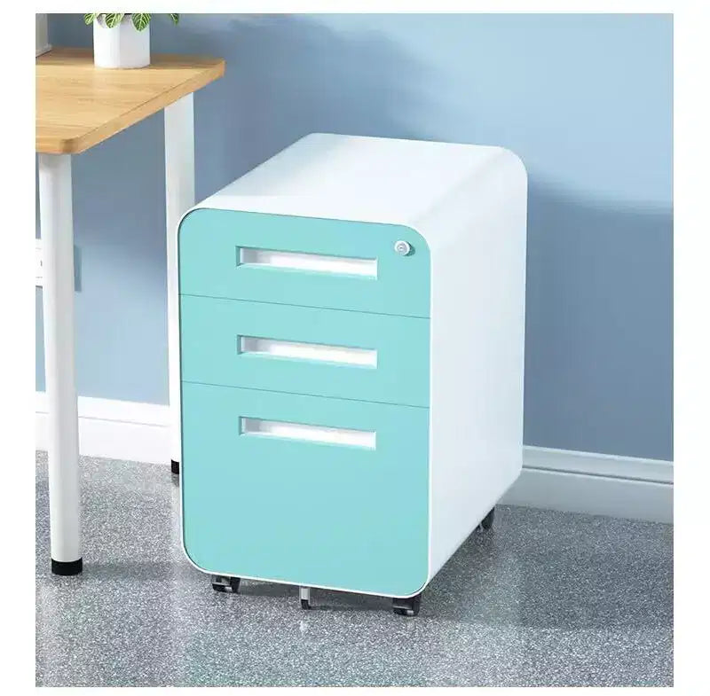 Classeur de bureau à 3 tiroirs pour le bureau à domicile, classeur mobile sous le bureau avec serrure pour format A4/Lettre/Légal, classeur roulant anti-basculement à 5 roulettes