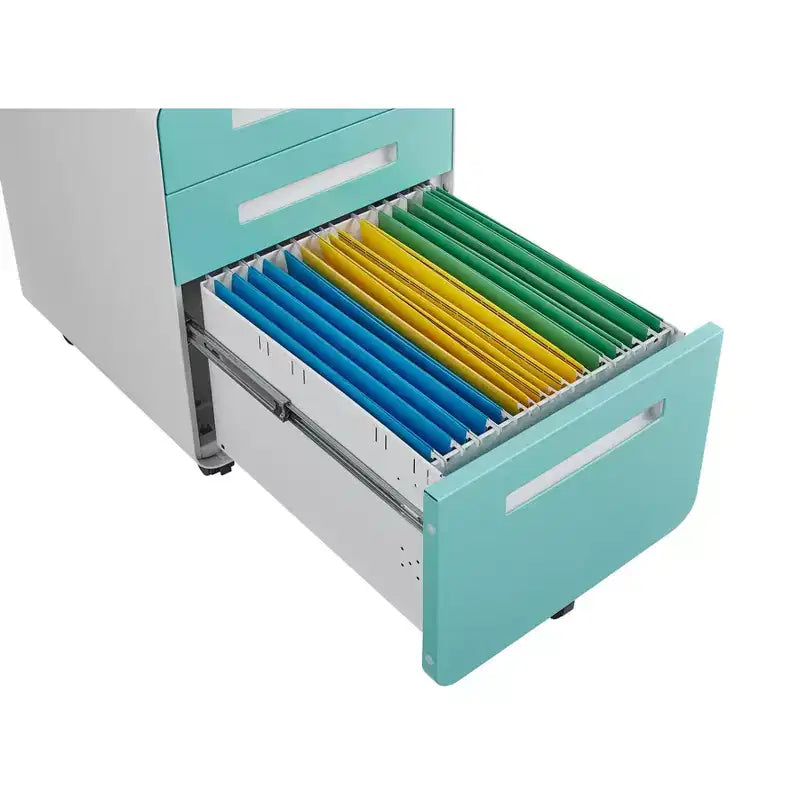 Classeur de bureau à 3 tiroirs pour le bureau à domicile, classeur mobile sous le bureau avec serrure pour format A4/Lettre/Légal, classeur roulant anti-basculement à 5 roulettes
