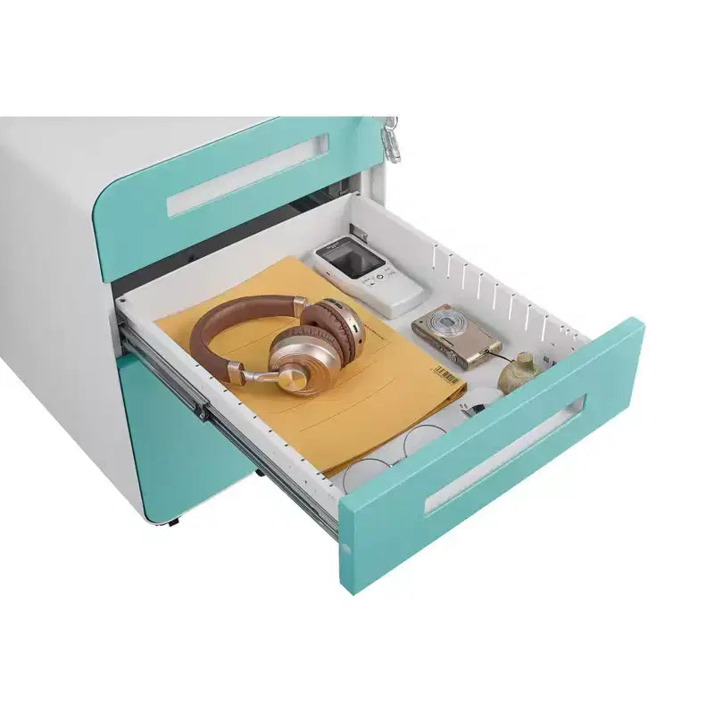 Classeur de bureau à 3 tiroirs pour le bureau à domicile, classeur mobile sous le bureau avec serrure pour format A4/Lettre/Légal, classeur roulant anti-basculement à 5 roulettes
