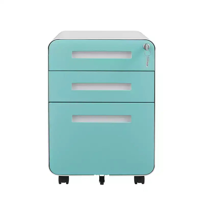 Classeur de bureau à 3 tiroirs pour le bureau à domicile, classeur mobile sous le bureau avec serrure pour format A4/Lettre/Légal, classeur roulant anti-basculement à 5 roulettes
