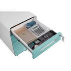 Classeur de bureau à 3 tiroirs pour le bureau à domicile, classeur mobile sous le bureau avec serrure pour format A4/Lettre/Légal, classeur roulant anti-basculement à 5 roulettes