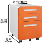Classeur de bureau à 3 tiroirs pour le bureau à domicile, classeur mobile sous le bureau avec serrure pour format A4/Lettre/Légal, classeur roulant anti-basculement à 5 roulettes
