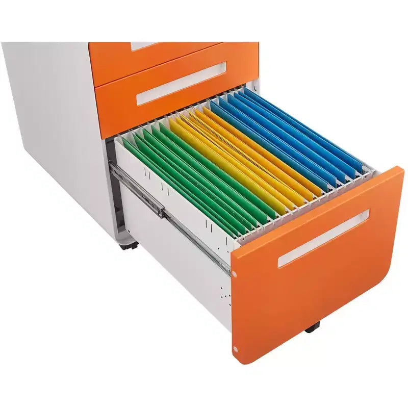 Classeur de bureau à 3 tiroirs pour le bureau à domicile, classeur mobile sous le bureau avec serrure pour format A4/Lettre/Légal, classeur roulant anti-basculement à 5 roulettes
