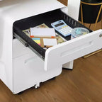 Classeur de bureau à 3 tiroirs pour le bureau à domicile, classeur mobile sous le bureau avec serrure pour format A4/Lettre/Légal, classeur roulant anti-basculement à 5 roulettes