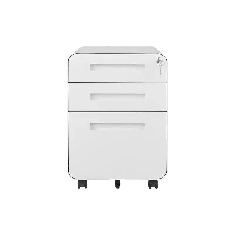 Classeur de bureau à 3 tiroirs pour le bureau à domicile, classeur mobile sous le bureau avec serrure pour format A4/Lettre/Légal, classeur roulant anti-basculement à 5 roulettes