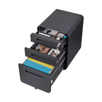 Classeur de bureau à 3 tiroirs pour le bureau à domicile, classeur mobile sous le bureau avec serrure pour format A4/Lettre/Légal, classeur roulant anti-basculement à 5 roulettes
