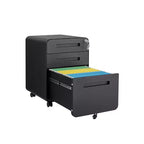 Classeur de bureau à 3 tiroirs pour le bureau à domicile, classeur mobile sous le bureau avec serrure pour format A4/Lettre/Légal, classeur roulant anti-basculement à 5 roulettes