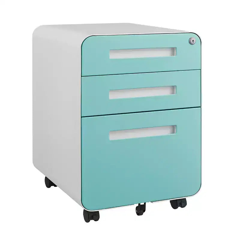 Classeur de bureau à 3 tiroirs pour le bureau à domicile, classeur mobile sous le bureau avec serrure pour format A4/Lettre/Légal, classeur roulant anti-basculement à 5 roulettes